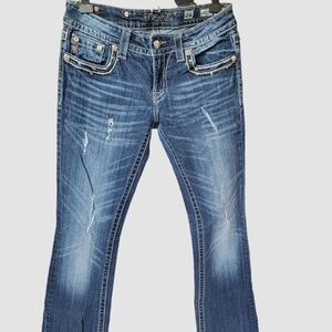 Vintage Y2K Embellished / Embroidered Bling Jeans Bootcut Size 28